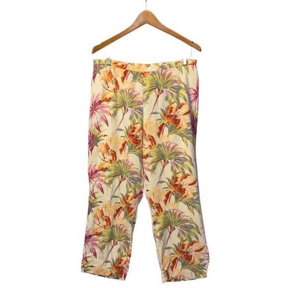 TOMMY BAHAMA Women’s silk blend Tropical Hawaiian Stretch Pants Size 12 - Picture 2 of 8